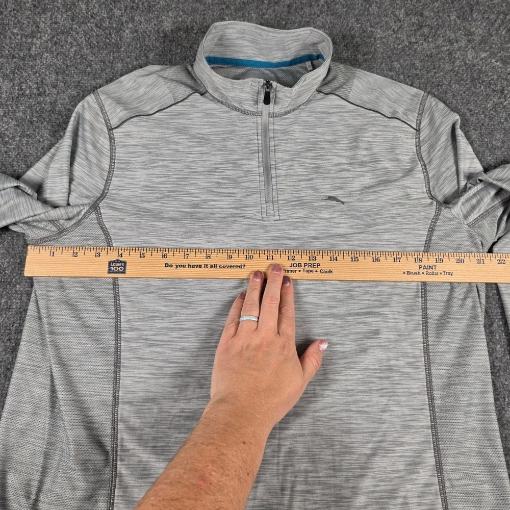 Tommy Bahama IslandZone Quarter Zip Mens Medium Gray Pullover Space Dye - Picture 4 of 8